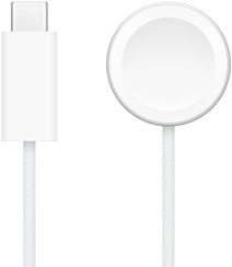 USB‑C laadija Apple Watchi magnetkiirlaadija kõrval