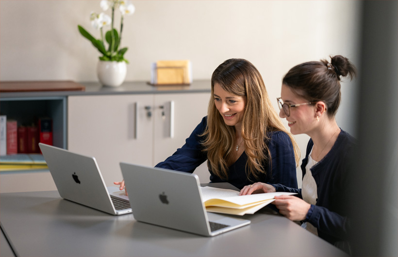 Every team member works on a Mac, making it easy to collaborate and share ideas.