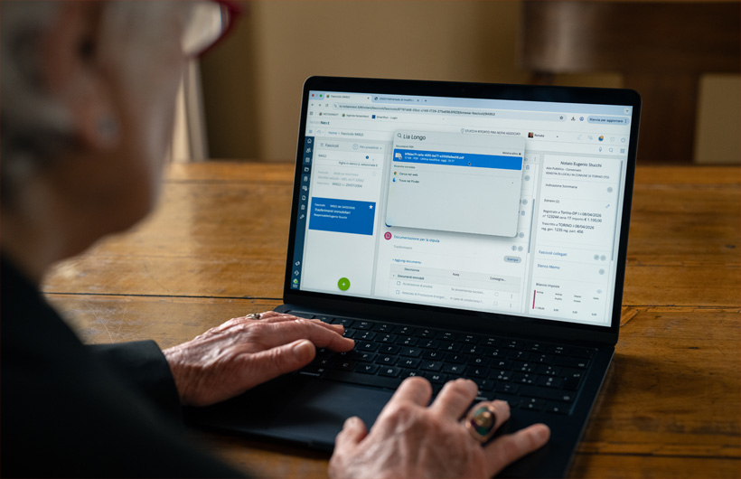 Spotlight searches inside images and documents to find the right files quickly.