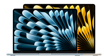13" og 15" MacBook Air fås i farverne himmelblå, sølv, stjerneskær, midnat