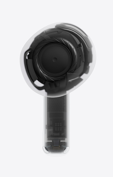 AirPods 5, earbud, gagang tunggal, transparan, arsitektur internal