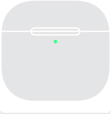 Ilustração da parte da frente do estojo de recarga dos AirPods 5 mostrando a largura de 50,1 mm