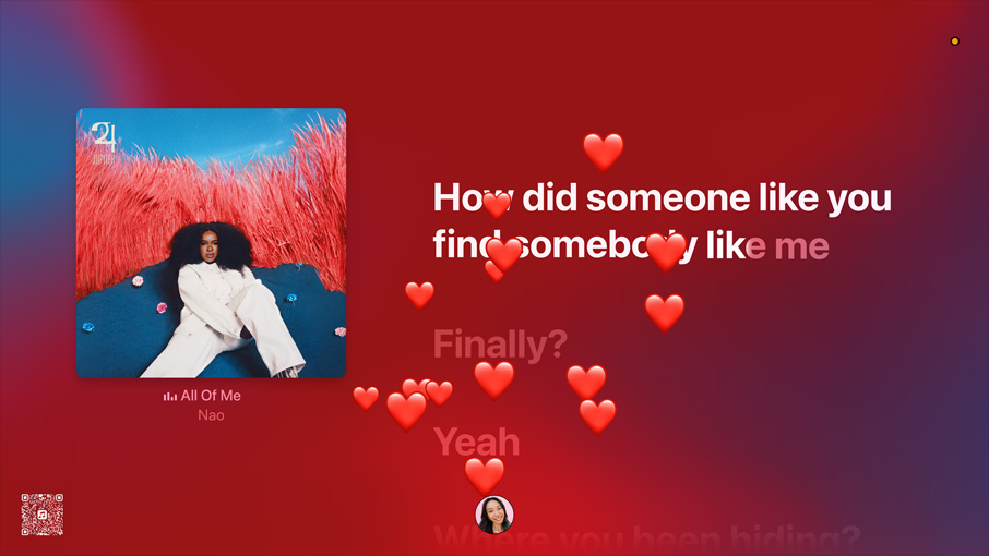 Image of Apple Music and lyrics for "All of me" by the artist Nao