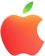 Apple-logo punaisen ja vihreän sävyissä
