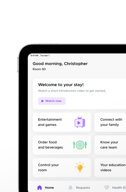 Software met de Epic MyChart Bedside-app.