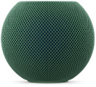 綠色 HomePod mini 2 的正面外觀，展示精巧的球形設計和無縫聲學網狀織物