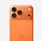 iPhone 17 Pro, back exterior, Cosmic Orange colour, Pro Fusion camera system in plateau at top