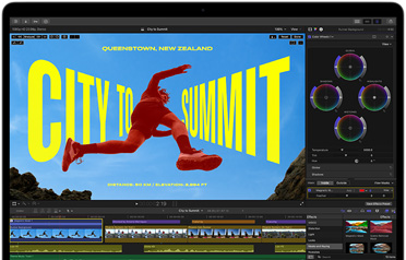 MacBook Air affichant un montage vidéo pour mettre en avant les capacités de la puce M5
